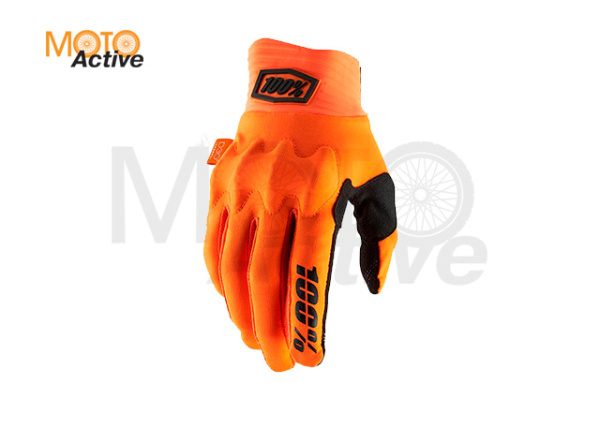 Мотоперчатки 100% Cognito D3O Glove Fluo Orange-Black (2021)